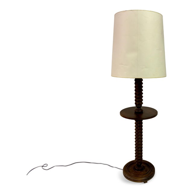 French Carved Floor Lamp in the style of Charles Dudouyt, 1940s For Sale - Image 10 of 10
