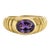 Oval Bezel Amethyst Ring for Men Silver, Gold, Size 10 For Sale