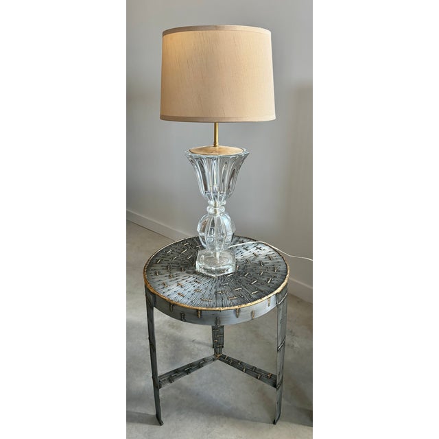 1950s Vintage French Regency Crystal Art Verrier (Art Glass) Table Lamp Att. Art Vannes For Sale - Image 5 of 16