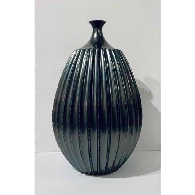 Studio A Home Studio a Home Large Gray Sawtooth Vase For Sale - Image 4 of 4