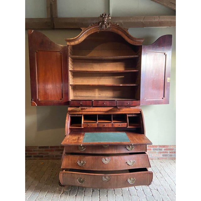 Traditional Antique Mahogany Empire Top Desk For Sale - Image 3 of 12