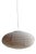 Large Japanese Style Oval Flattened Pink Rattan and Natural Linen Pendant Light, 1980s For Sale
