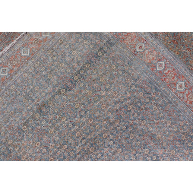 Hand-Knotted Antique Persian Long Gallery Senneh in Wool With All-Over Design For Sale - Image 16 of 16