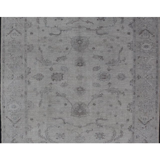 Angora Turkish Oushak Rug With Floral Design by Keivan Woven Arts For Sale - Image 4 of 12