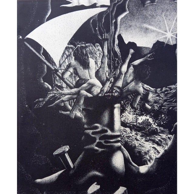 1960s Framed Surrealist Etchings Collector Gallery Wall- Set of 2 For Sale - Image 9 of 10