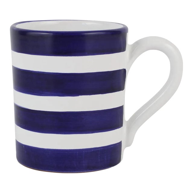 VIETRI Amalfitana Cobalt Stripe Mug For Sale