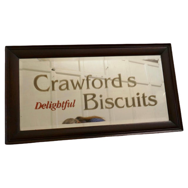 Crawfords Biscuits Baker-Cafe Advertising Mirror, 1950s For Sale