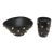 Vintage Italian Alvino Bagni for Bitossi Black Ceramic Bowl and Vase With Gold Plated Studs, 1960's For Sale