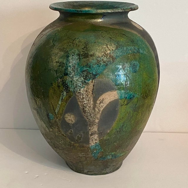 Raku Vase Studio Art Pottery For Sale - Image 4 of 11