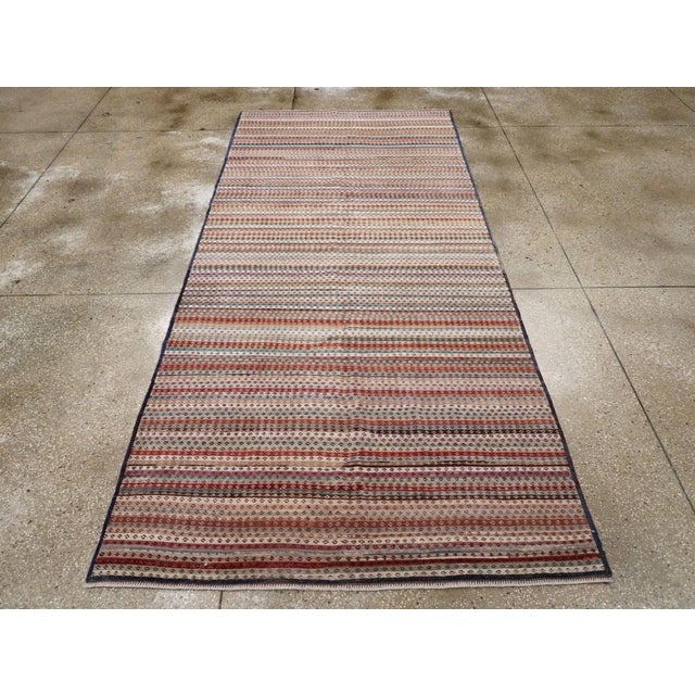 Galerie Shabab Collection Mid-20th Century Turkish Anatolian Wide Gallery Runner For Sale - Image 4 of 10