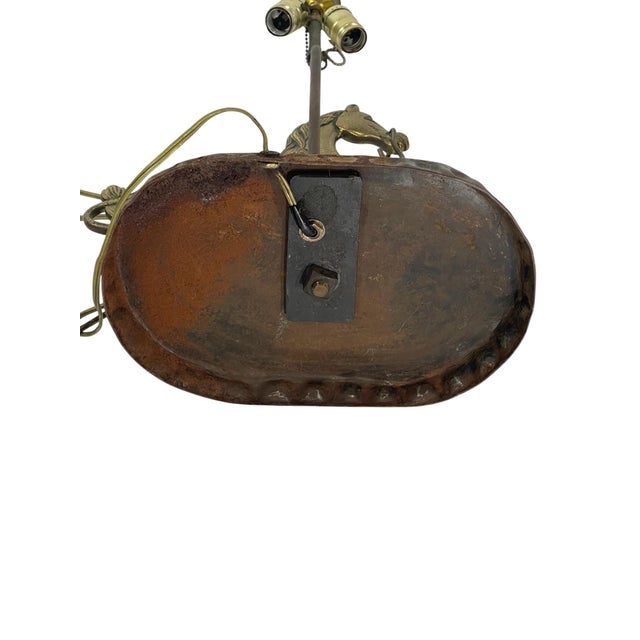 Mid-20th Century Italian Cast Brass Hippocamp Table Lamp For Sale - Image 10 of 12