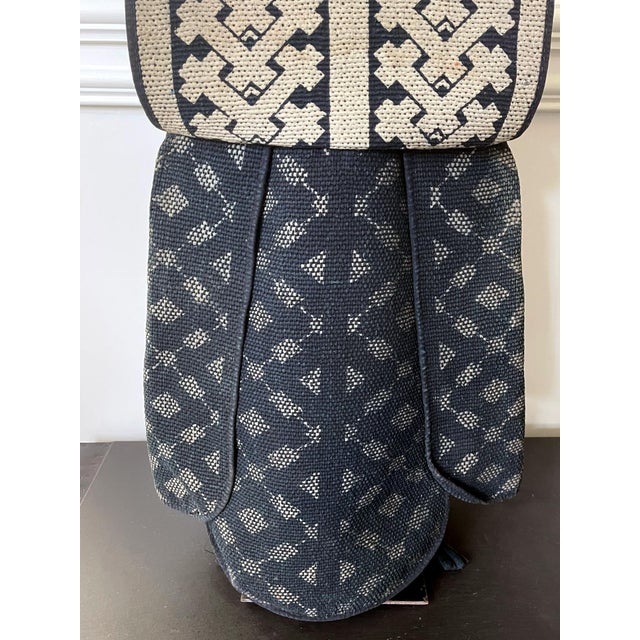 Japanese Fireman Hood with Stencil Inscription Meiji Period For Sale - Image 10 of 18