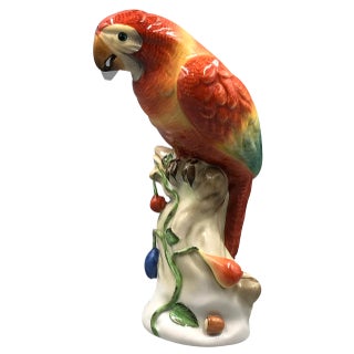 Mid-Century Parrot in Hand Painted Porcelain from Herend Hungary, 1950s For Sale