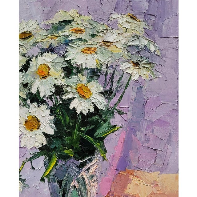 2020s Оil Painting Bouquet of Daisies Boris Serdyuk For Sale - Image 5 of 7
