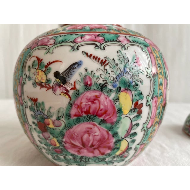 Rose Vintage Famille Rose Ginger Jar With Lid For Sale - Image 8 of 8