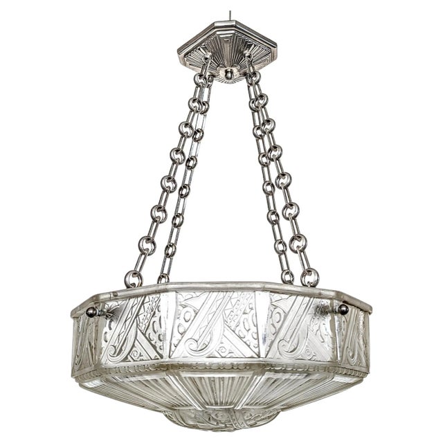 Hettier & Vincent French Art Deco Chandelier by Hettier Vincent For Sale - Image 4 of 7