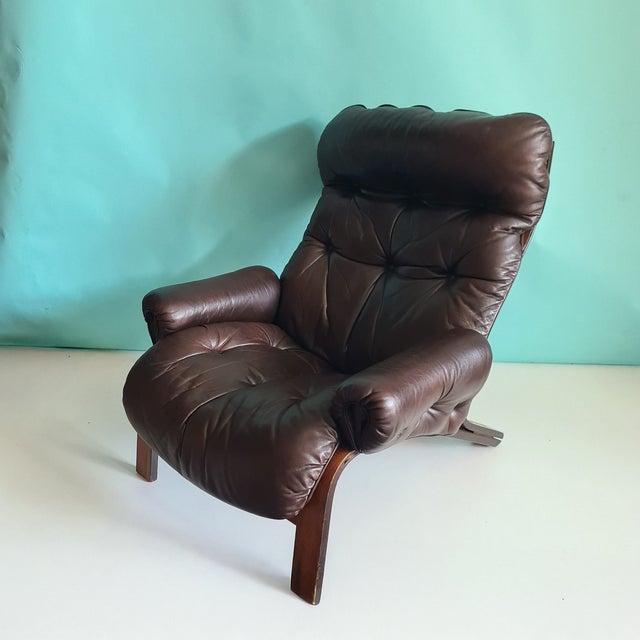 Lounge Chair with Armrests attributed to Oddvin Rykken for Rybo, 1970s For Sale - Image 3 of 9