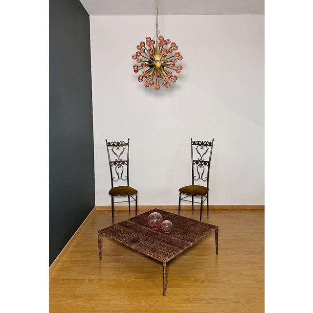 Glass Pink Murano Glass Sputnik Chandelier, 1990s For Sale - Image 7 of 18