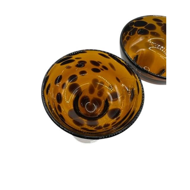 Vintage Hand Blown Tortoise Shell Margarita Glasses - Set of 2 For Sale - Image 10 of 10
