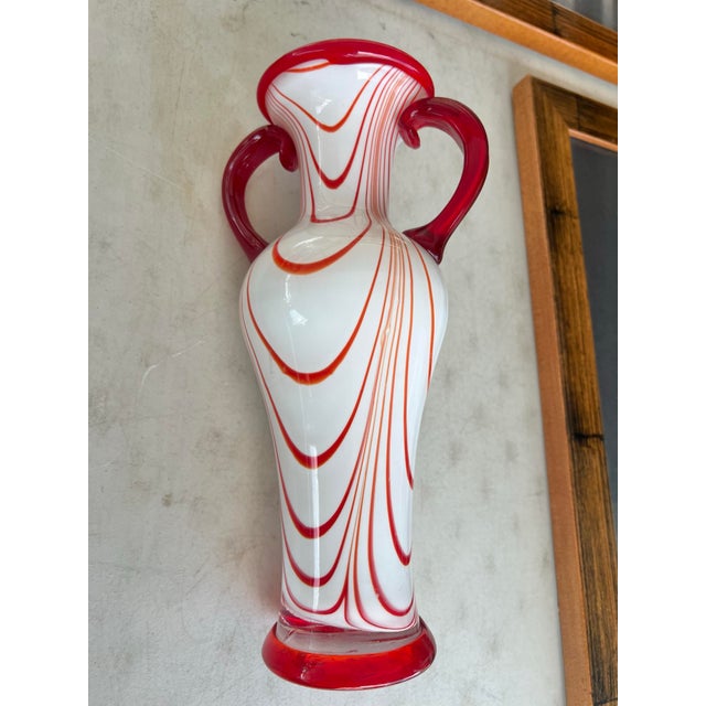 Art Deco Vintage Murano Style Blown Glass Vase For Sale - Image 3 of 8