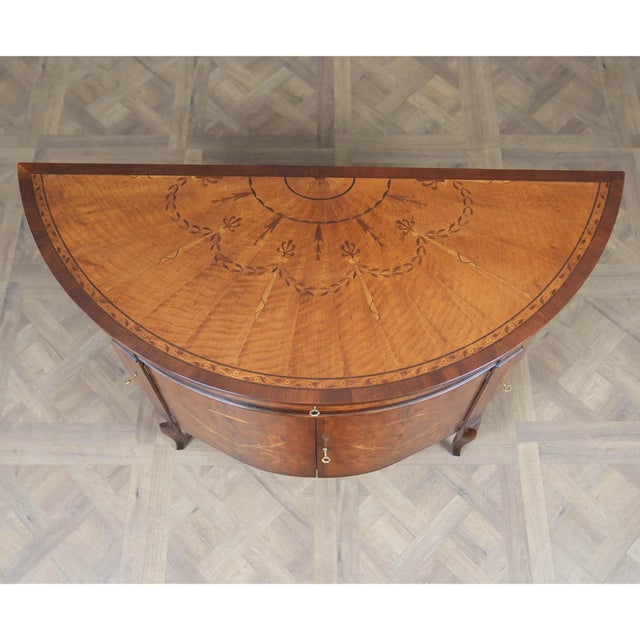 1990s Vintage John Richard Demi Lune Cabinet For Sale - Image 5 of 16