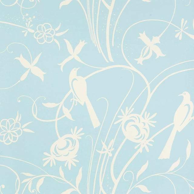 Contemporary Sample - Schumacher Sky Meadow Wallpaper in Light Blue For Sale - Image 3 of 3