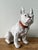 This stunning vintage Italian ceramic figurine is a masterful representation of a French Bulldog, capturing the breed's...
