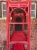 Vintage Rattan Etagere Bookcase in Vermillion Red Faux Tortoise Shell Finish - Newly Painted For Sale In Mobile - Image 6 of 12
