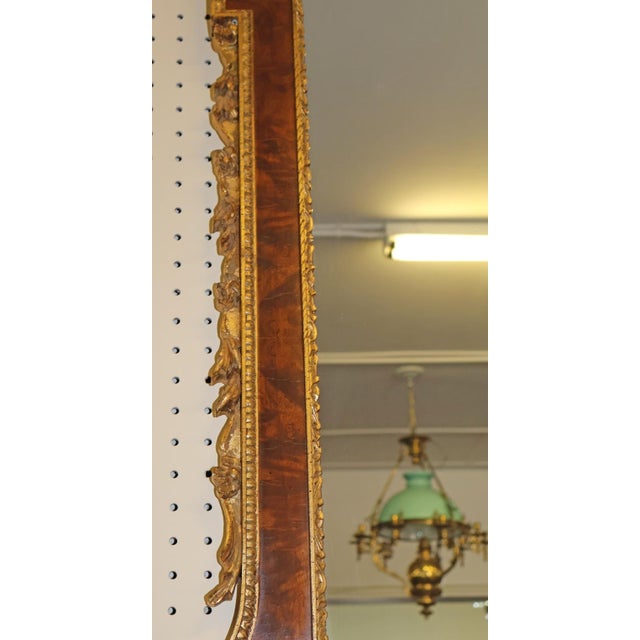 1990s Italian Made Chippendale Regency Style Burl Wood & Gold Paint Mirror For Sale In New York - Image 6 of 9