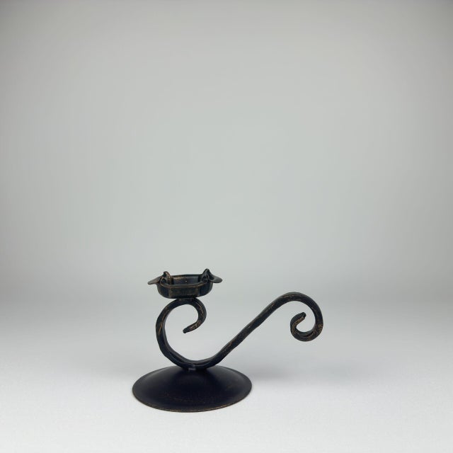 Art Nouveau Cadence Candlestick | Handcrafted Curved Metal Candle Holder for Artistic Decor For Sale - Image 3 of 7