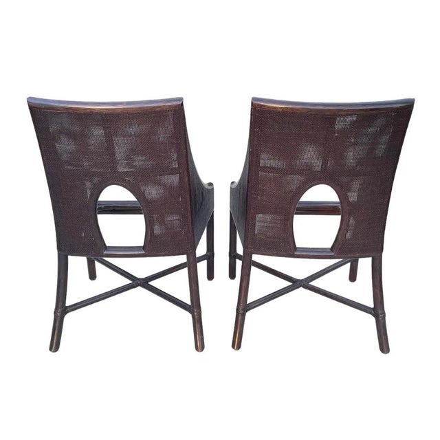 McGuire 2 Late 20th Century McGuire Barbara Barry Accent Chairs With Restored Upholstery For Sale - Image 4 of 6