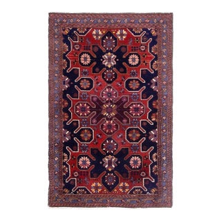 Antique Caucasian Decorative Rug - 3`8" X 5`9" For Sale
