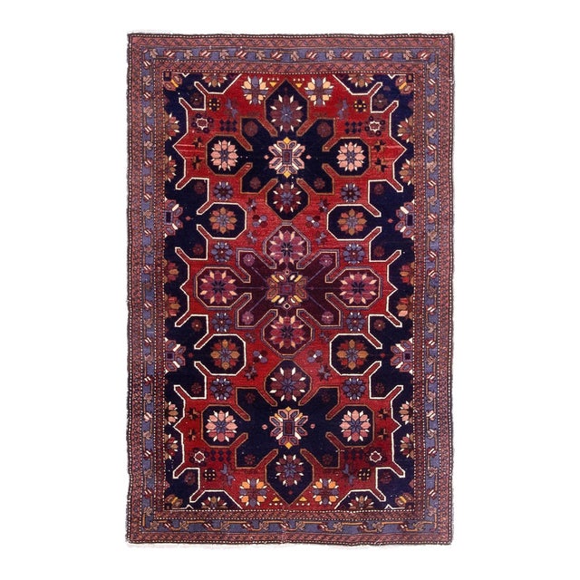 Antique Caucasian Decorative Rug - 3`8" X 5`9" For Sale