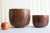 (2) Rinjan Lombok Indonesia Clay Pottery Bowls in a rich warm brown color with dark brown/blackish burnishing in...
