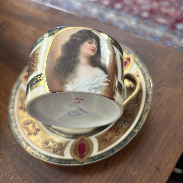 Royal Vienna Teacup and Saucer, Circa 1890 Signed For Sale - Image 4 of 4