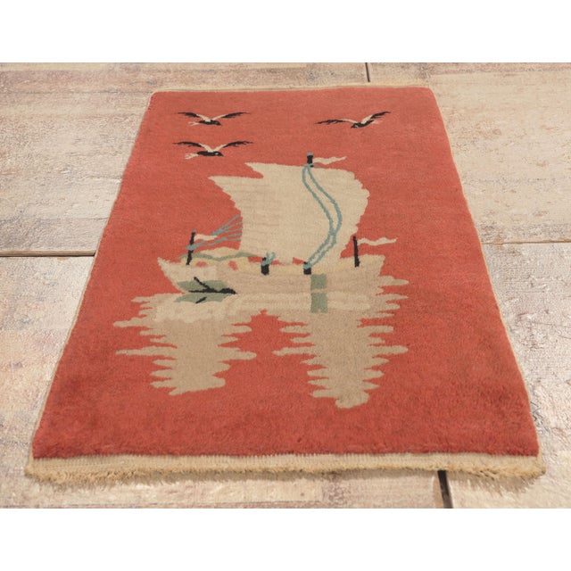 Antique Chinese Art Deco Rug, 01'07 X 02'11 For Sale - Image 9 of 10