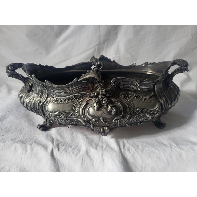 Large French Rococo Silver-Plated Jardiniere Centrepiece, 1900s For Sale - Image 6 of 6