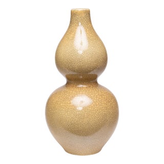 Chinese Crackled Double Gourd Vase, C. 1900 For Sale