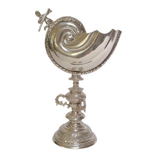 1980s Silver Plated Nautilus Goblet For Sale