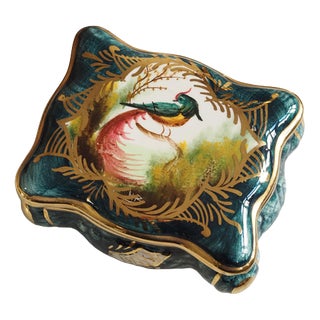 Belgian Ceramic Jar with Bird Motif by H. Bequet For Sale