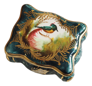 Belgian Ceramic Jar with Bird Motif by H. Bequet
