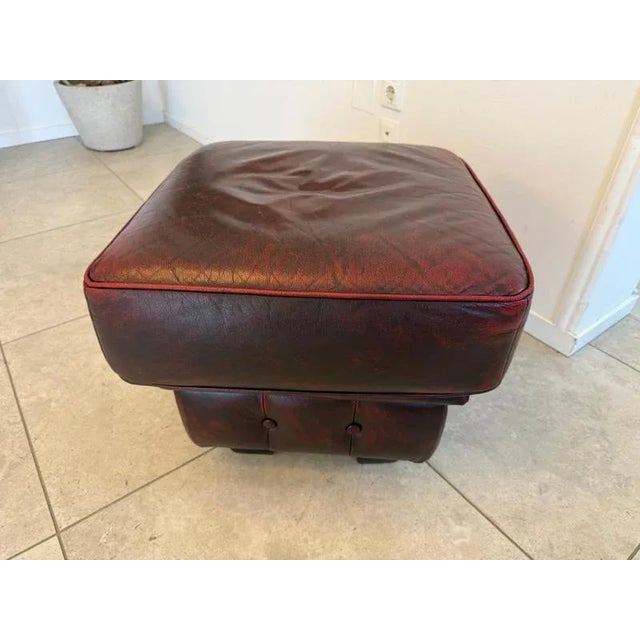 Chesterfield Stool in Leather For Sale - Image 4 of 9