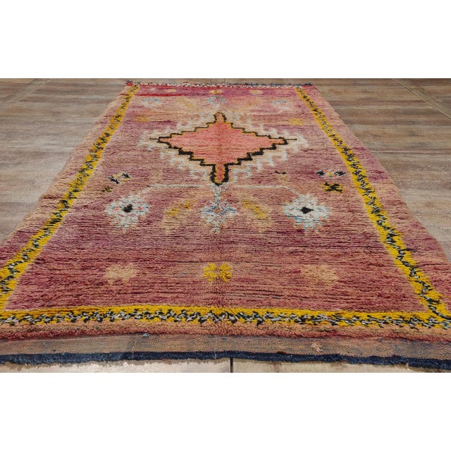 Purple Vintage Boujad Moroccan Rug - 04'04 X 11'07 For Sale - Image 8 of 9