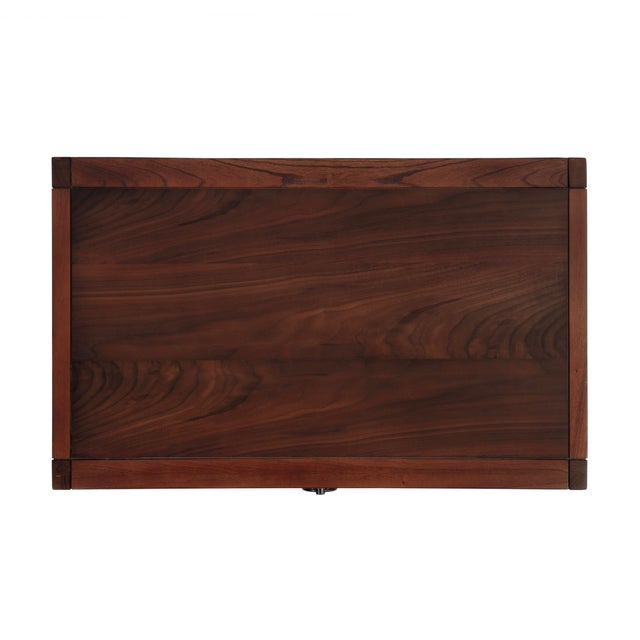 Lark 28 in. W Rectangular Wood 2 Drawer Wide Nightstand with Open Shelf, Walnut For Sale - Image 10 of 11