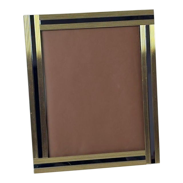 Romeo Rega Style Italian Brass and Steel Picture Frame For Sale