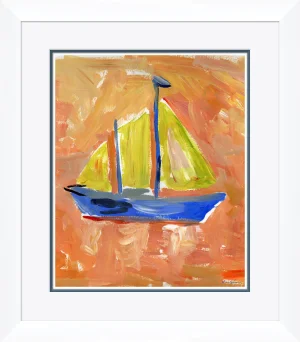 Hampton Sail By Dana Gibson, Framed Art Print