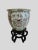 Large Hand-Painted Vintage Chinese Famille Rose Fishbowl with Stand. This regal looking large famille rose fishbowl...
