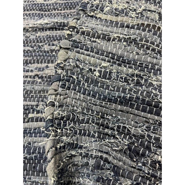 Pasargad N Y Genuine Indo Denim Reversible Hand Woven Rug - 10′ × 14′ For Sale - Image 4 of 12