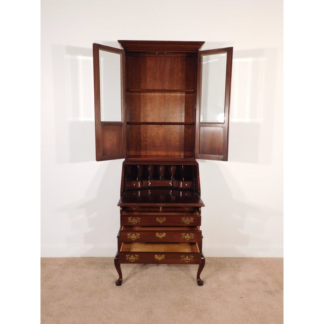 Ethan Allen Georgian Court 2 Piece Cherry Locking Secretary Desk For Sale - Image 10 of 14