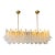 Contemporary Modern Frosted "Selle" Murano Glass Rectangular Chandelier in Mazzega Style For Sale